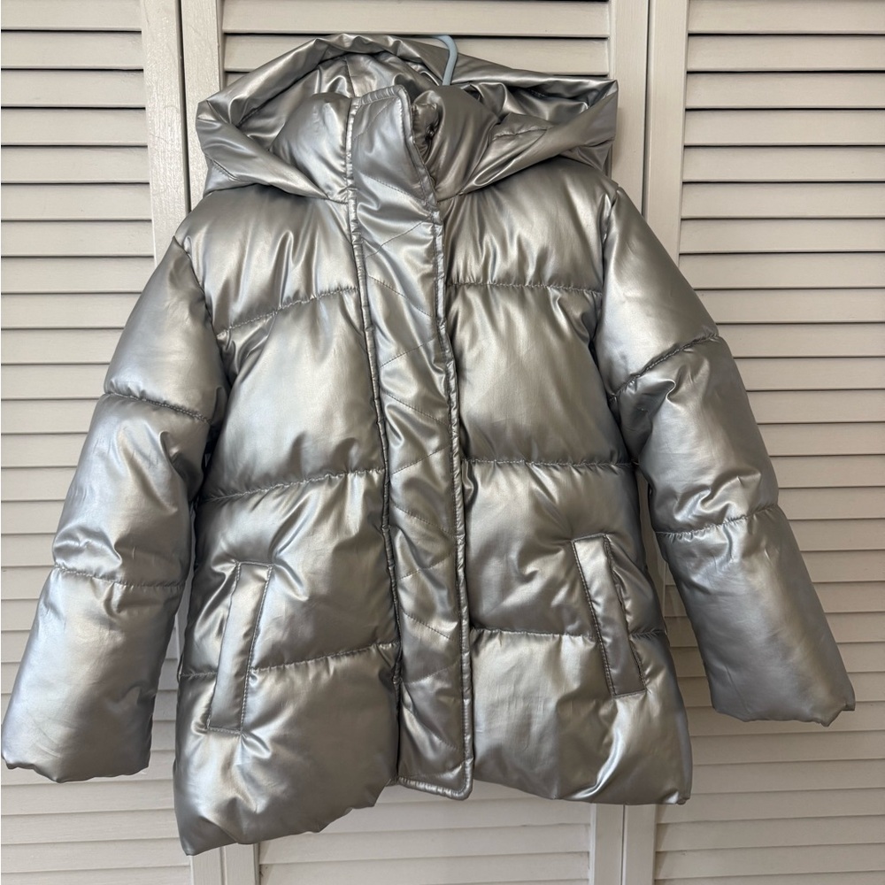 GAP Kids Silver Puffer Jacket (Girls)